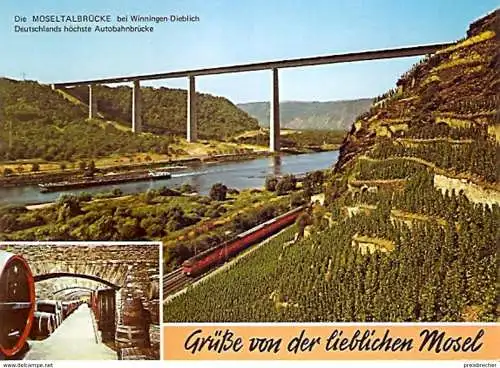 Ansichtskarte Deutschland - Rheinland-Pfalz - Winningen-Dieblich - Moseltalbrücke - Deutschlands höchste Autobahnbrücke (1212)