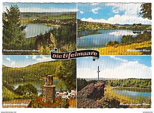 Ansichtskarte Deutschland - Rheinland-Pfalz - Eifel Maare - Schalkenmehrener Maar, Weinfelder Maar, Gemündener Maar, Mosenberger Maar (1214)