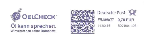 Freistempel 3D040011D8 Brannenburg - OELCHECK - Öl kann sprechen. Wir verstehen seine Botschaft. (#1280)