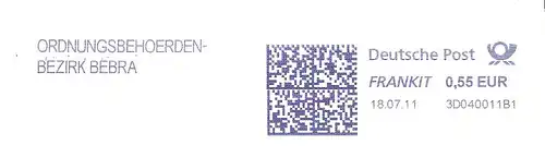 Freistempel 3D040011B1 Bebra - Ordnungsbehörden Bezirk Bebra (#1306)