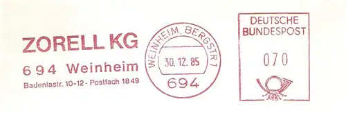 Freistempel Weinheim, Bergstr - ZORELL KG (#1348)