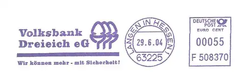 Freistempel F508370 Langen in Hessen - Volksbank Dreieich eG - Wir können mehr - mit Sicherheit ! (Abb. Eicheln) (#1418)
