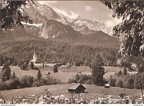 Ansichtskarte Deutschland - Bayern - Schloß Elmau mit Dreitorspitze und Müllerhaus (1009)