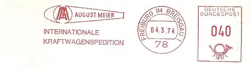 Freistempel Freiburg im Breisgau - August Meier - Internationale Kraftwagenspedition (#1550)