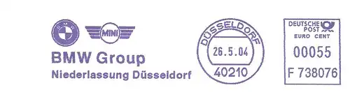 Freistempel F738076 Düsseldorf - BMW Group - Niederlassung Düsseldorf (Abb. Auto Signets BMW & MINI) (#1560)