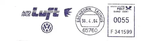 Freistempel F341599 Eschborn, Taunus - Autohaus Luft (Abb. Auto Signet VW) (#1566)