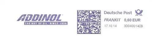 Freistempel 3D040014CB Leuna - ADDINOL - The art of oil - Since 1936 (#1567)