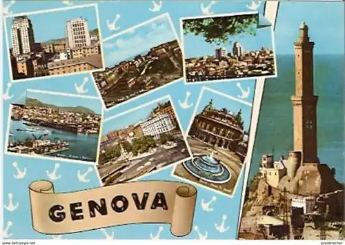 Ansichtskarte Italien - Genua - Mehrbildkarte mit Leuchtturm (135)