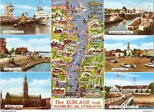Ansichtskarte Deutschland - Hamburg - Der Elblauf von Hamburg bis Cuxhaven (1071)