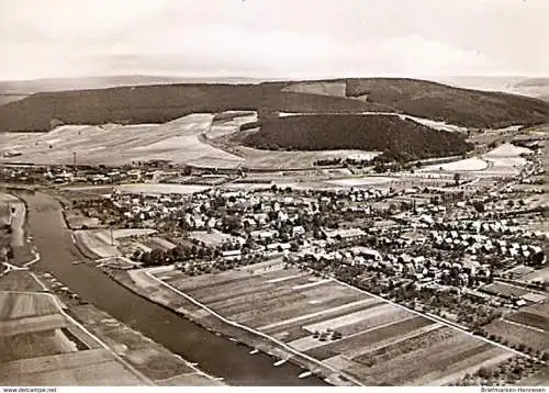 Ansichtskarte Deutschland - Hessen - Lippoldsberg / Weserbergland - Ortsansicht / Luftaufnahme (1345)