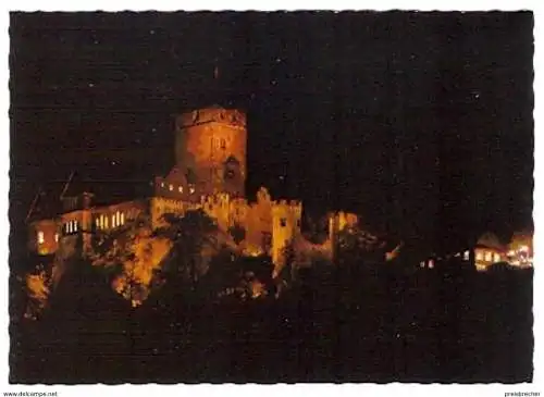 Ansichtskarte Deutschland - Rheinland-Pfalz - Lahnstein - Burg Lahneck bei Nacht (333)