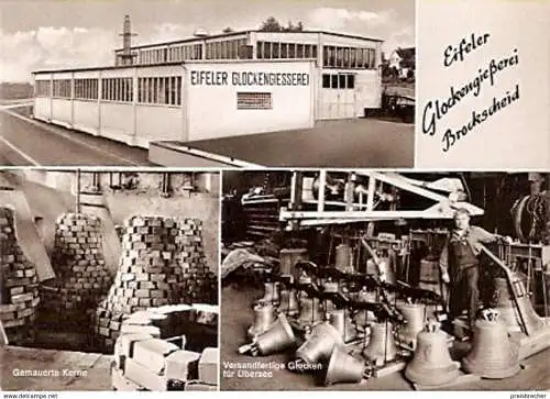 Ansichtskarte Deutschland - Rheinland-Pfalz - Brockscheid - Eifeler Glockengießerei - Firmengebäude, Arbeiter, Glocken (513)