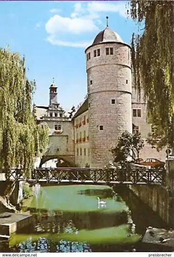 Ansichtskarte Deutschland - Hessen - Marktbreit am Main - Schwarzer Turm mit Maintor (544)