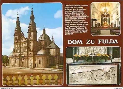 Ansichtskarte Deutschland - Hessen - Fulda - Dom zu Fulda - Ansichten mit Chronik (1135)
