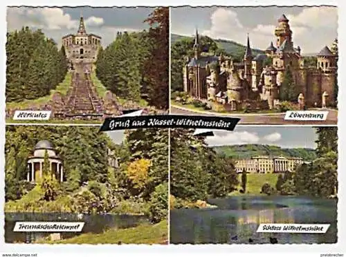 Ansichtskarte Deutschland - Hessen - Kassel - Wilhelmshöhe - Herkules, Löwenburg, Freundschaftstempel, Schloss Wilhelmshöhe (68)