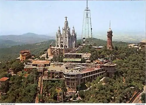 Ansichtskarte Spanien - Barcelona - Tibidabo - Kirche, Fernsehturm... (216)