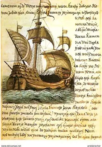Ansichtskarte Tschechische Republik - Prag - Reisebeschreibung Bedfich von Donin - Historisches Segelschiff (962)