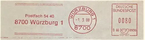 Freistempel B66 0930 Würzburg - Postfach 54 40 - 8700 Würzburg 1 (#1578)