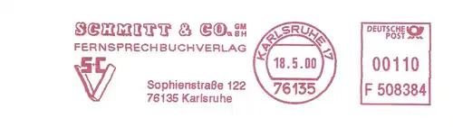 Freistempel F508384 Karlsruhe - SCHMITT & CO. GMBH - FERNSPRECHBUCHVERLAG (#1582)
