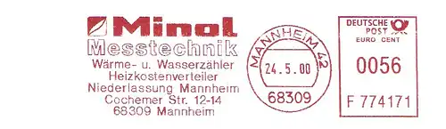 Freistempel F774171 Mannheim - Minol Messtechnik / Wärme- u. Wasserzähler - Heizkostenverteiler - Niederlassung Mannheim (#1583)
