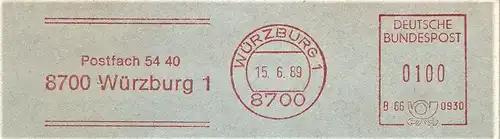 Freistempel B66 0930 Würzburg - Postfach 54 40 - 8700 Würzburg 1 (#1592)