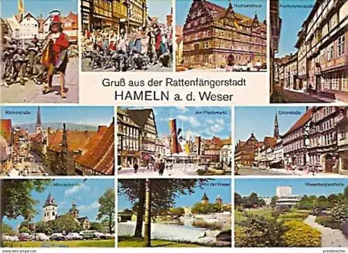 Ansichtskarte Deutschland - Niedersachsen - Hameln - Gruß aus der Rattenfängerstadt (471)