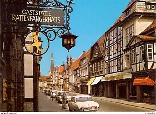 Ansichtskarte Deutschland - Niedersachsen - Hameln - Osterstraße und Marktkirche (978)