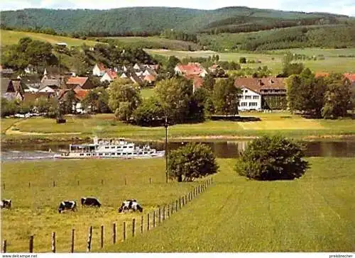Ansichtskarte Deutschland - Niedersachsen - Hameln - Schiff MS \"Hecht\" auf der Weser (986)
