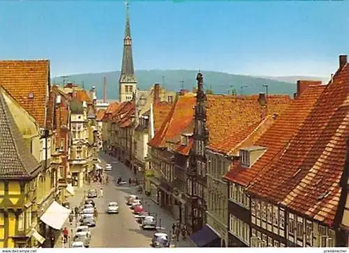 Ansichtskarte Deutschland - Niedersachsen - Hameln - Bäckerstraße und Marktkirche (469)