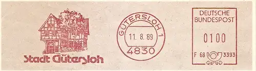 Freistempel F68 3393 Gütersloh - Stadt Gütersloh (Abb. Fachwerkhaus / Veerhoffhaus) (#1605)