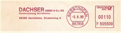 Freistempel F505509 Gersthofen - DACHSER - Niederlassung Gersthofen (#1639)