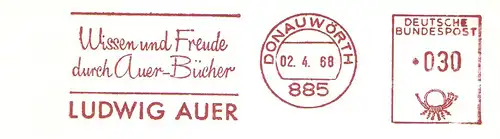 Freistempel Donauwörth - LUDWIG AUER - Wissen und Freude durch Auer-Bücher (#1645)