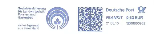Freistempel 3D06000932 - Sozialversicherung für Landwirtschaft, Forsten und Gartenbau / sicher & gesund aus einer Hand (#1686)