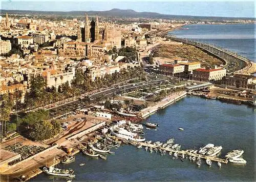 Ansichtskarte Spanien - Mallorca - Palma - Stadtansicht mit Hafen (1420)