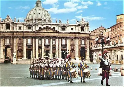 Ansichtskarte Vatikan - Schweizerwachen in Galauniform (1472)