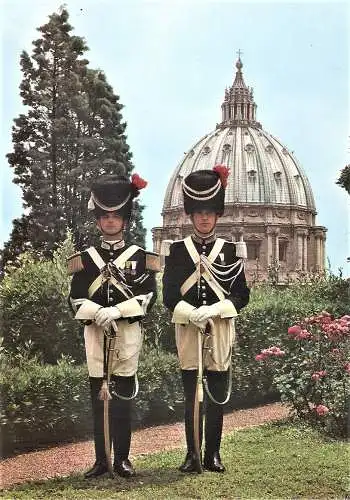 Ansichtskarte Vatikan - Päpstliche Gendarmen in den Vatikan Gärten (1473)