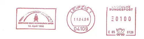 Freistempel E65 0126 Leipzig - Eröffnung Neues Messegelände Leipzig 12. April 1996 (#1762)