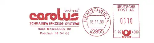 Freistempel F76 4080 Remscheid - Carolus Technik - Schraubwerkzeug-Systeme - Hans Mesenhöller KG (#1781)