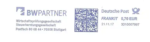 Freistempel 3D10007997 Stuttgart - BW PARTNER Wirtschaftsprüfungsgesellschaft Steuerberatungsgesellschaft (#1784)