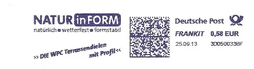 Freistempel 3D050033BF Redwitz a. d. Rodach - NATURinFORM GmbH - natürlich wetterfest formstabil - Die WPC Terrassendielen mit Profil (#1788)