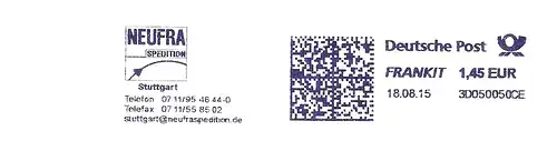 Freistempel 3D050050CE Stuttgart - NEUFRA SPEDITION (#1790)