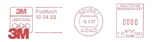 Freistempel C66 5848 Neuss - 3M Olympiade 1988 (#1794)
