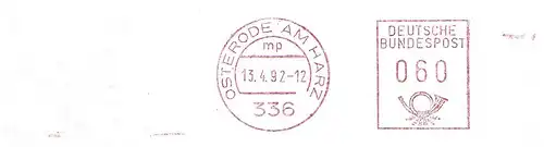 Postfreistempel Osterode am Harz - mp - 1992 (#1821)