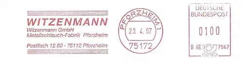 Freistempel B66 7567 Pforzheim - Witzenmann GmbH / Metallschlauch-Fabrik Pforzheim (#1842)