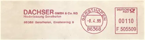 Freistempel F505509 Gersthofen - DACHSER - Niederlassung Gersthofen (#1862)