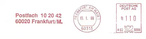 Freistempel H02 3098 Frankfurt a.M. - Postfach 10 20 42 (#1863)
