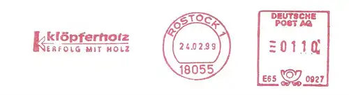 Freistempel E65 0927 Rostock - Klöpferholz - Erfolg mit Holz (#1870)
