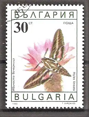 Briefmarke Bulgarien Mi.Nr. 3855 o Schmetterlinge 1990 / Linienschwärmer