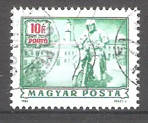 Briefmarke Ungarn Portomarke Mi.Nr. 251 o Postdienst 1985 / Postbote auf Motorrad