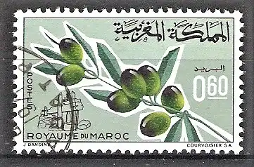 Briefmarke Marokko Mi.Nr. 571 o Landwirtschaft 1966 / Olivenölgewinnung